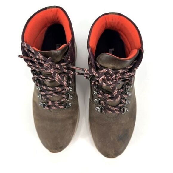 Timberland Women Kiri Up Waterproof Leather Hiker Ankle Boots brown Red Size 7.5 - Picture 3 of 9